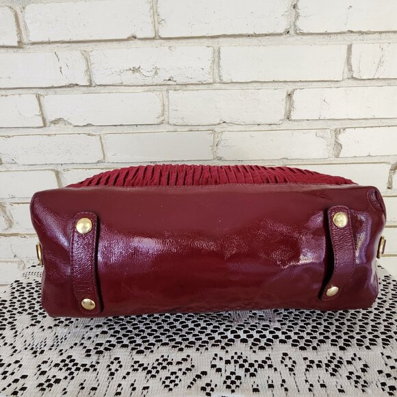 Coach Ashley Deep Red Gathered Shoulder Bag/Handbag Purse - Picture 12 of 16